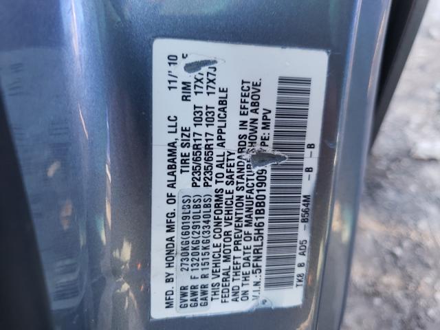 Photo 9 VIN: 5FNRL5H61BB019097 - HONDA ODYSSEY EX 