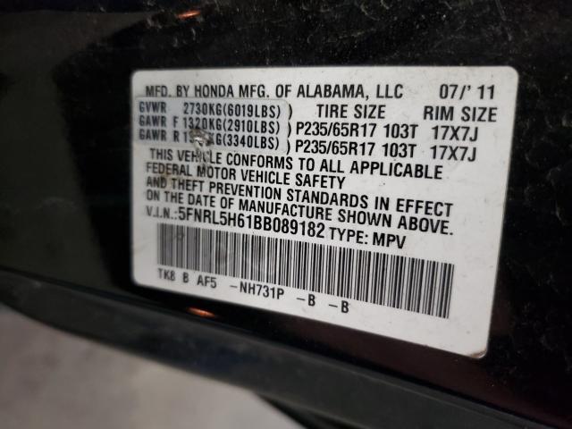 Photo 9 VIN: 5FNRL5H61BB089182 - HONDA ODYSSEY EX 