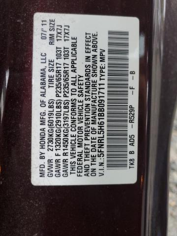 Photo 13 VIN: 5FNRL5H61BB091711 - HONDA ODYSSEY EX 