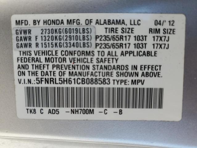 Photo 12 VIN: 5FNRL5H61CB088583 - HONDA ODYSSEY EX 