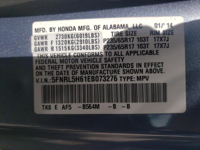 Photo 9 VIN: 5FNRL5H61EB073276 - HONDA ODYSSEY EX 