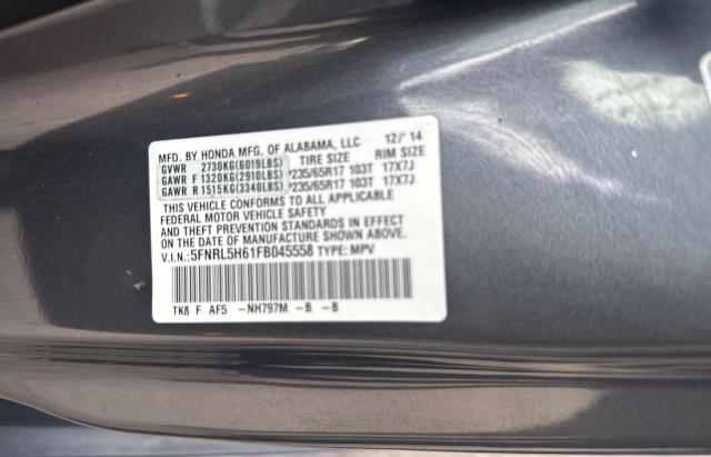 Photo 9 VIN: 5FNRL5H61FB045558 - HONDA ODYSSEY EX 