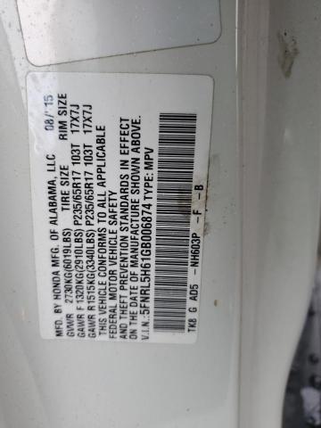 Photo 11 VIN: 5FNRL5H61GB006874 - HONDA ODYSSEY EX 