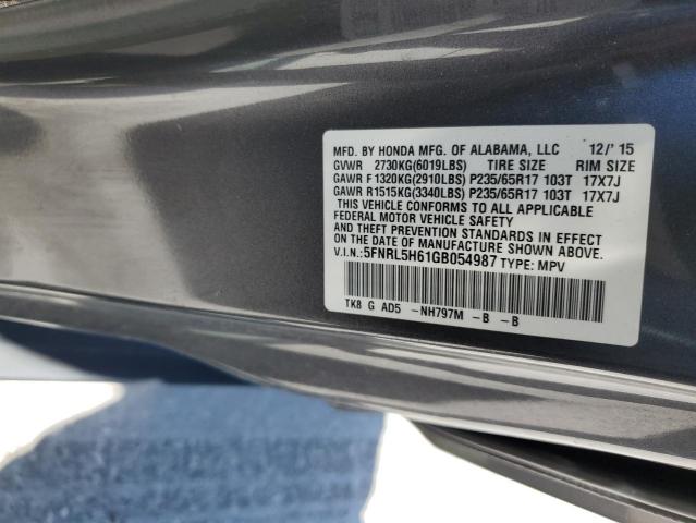 Photo 12 VIN: 5FNRL5H61GB054987 - HONDA ODYSSEY EX 