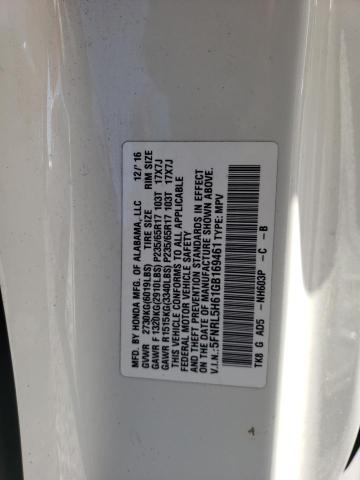 Photo 11 VIN: 5FNRL5H61GB169461 - HONDA ODYSSEY EX 