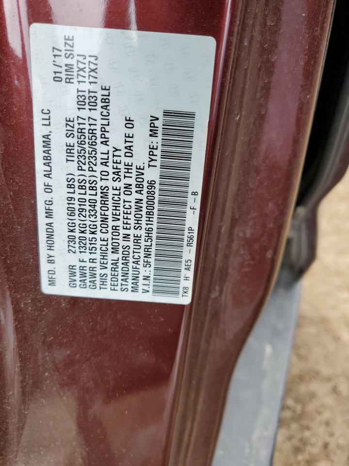 Photo 12 VIN: 5FNRL5H61HB000896 - HONDA ODYSSEY 