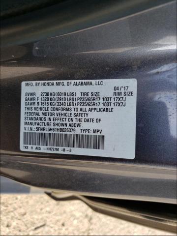 Photo 9 VIN: 5FNRL5H61HB026379 - HONDA ODYSSEY EX 