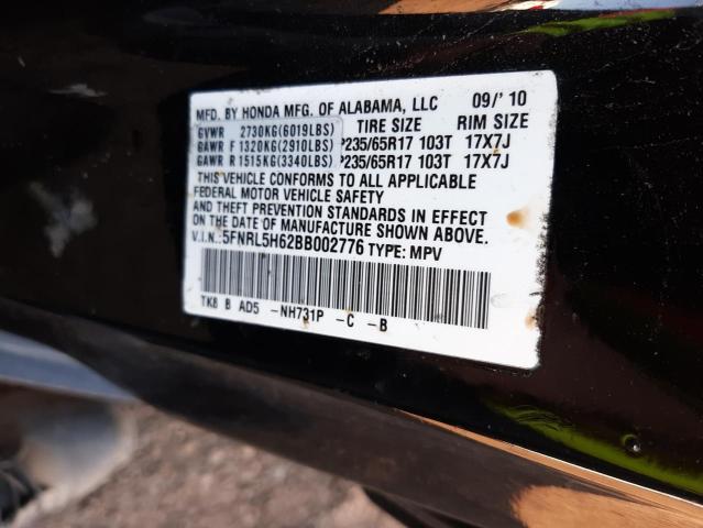 Photo 9 VIN: 5FNRL5H62BB002776 - HONDA ODYSSEY EX 