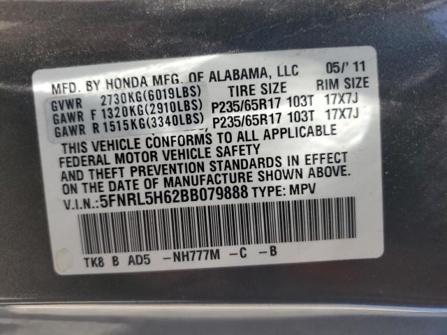 Photo 9 VIN: 5FNRL5H62BB079888 - HONDA ODYSSEY EX 