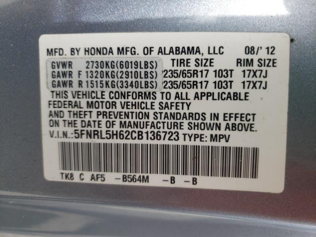 Photo 9 VIN: 5FNRL5H62CB136723 - HONDA ODYSSEY EX 