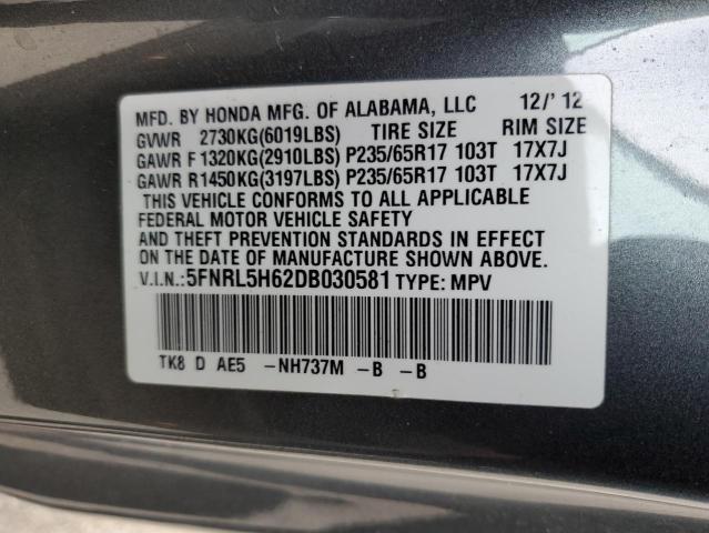 Photo 12 VIN: 5FNRL5H62DB030581 - HONDA ODYSSEY EX 