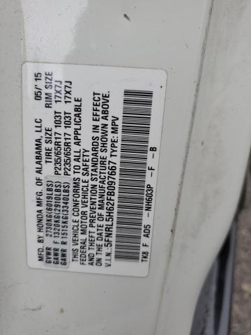 Photo 12 VIN: 5FNRL5H62FB097667 - HONDA ODYSSEY EX 