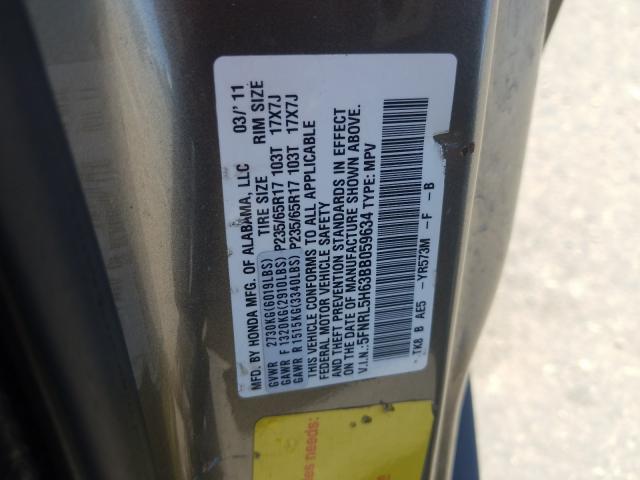 Photo 9 VIN: 5FNRL5H63BB059634 - HONDA ODYSSEY EX 