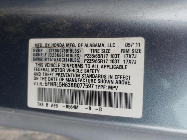 Photo 9 VIN: 5FNRL5H63BB077597 - HONDA ODYSSEY EX 