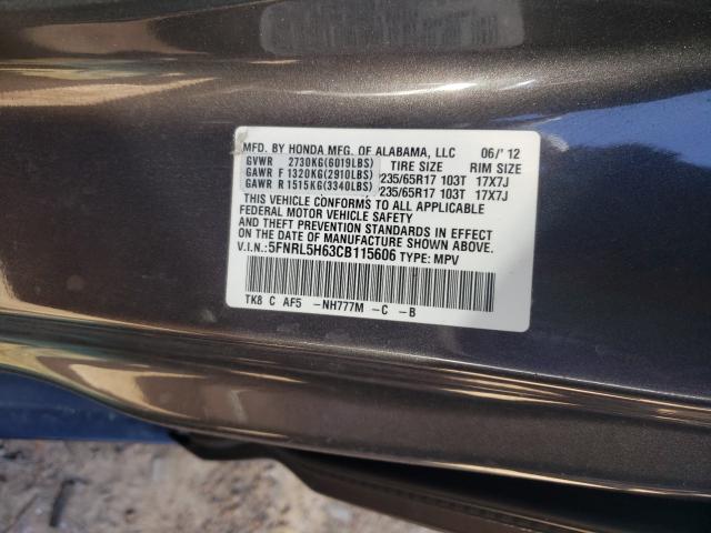 Photo 9 VIN: 5FNRL5H63CB115606 - HONDA ODYSSEY EX 