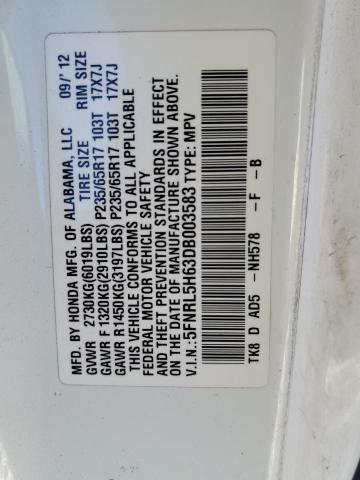 Photo 13 VIN: 5FNRL5H63DB003583 - HONDA ODYSSEY EX 