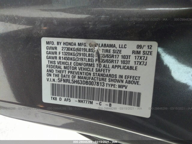 Photo 8 VIN: 5FNRL5H63DB007813 - HONDA ODYSSEY 