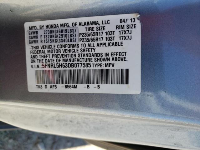 Photo 9 VIN: 5FNRL5H63DB077585 - HONDA ODYSSEY EX 