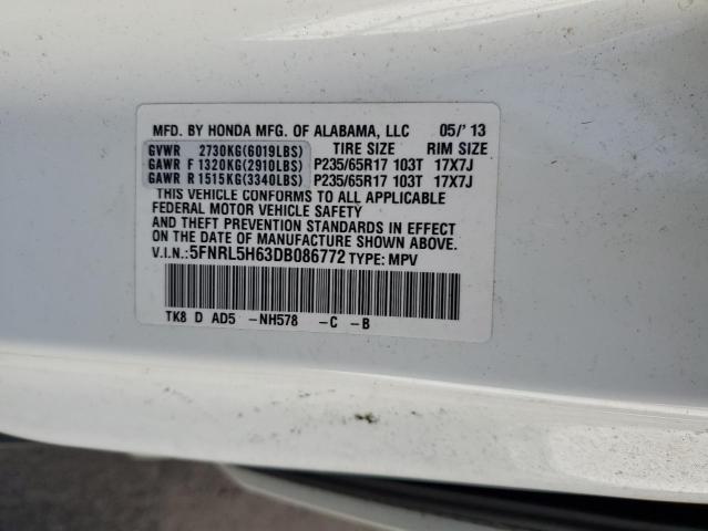 Photo 12 VIN: 5FNRL5H63DB086772 - HONDA ODYSSEY EX 