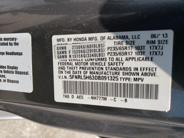 Photo 9 VIN: 5FNRL5H63DB091325 - HONDA ODYSSEY EX 