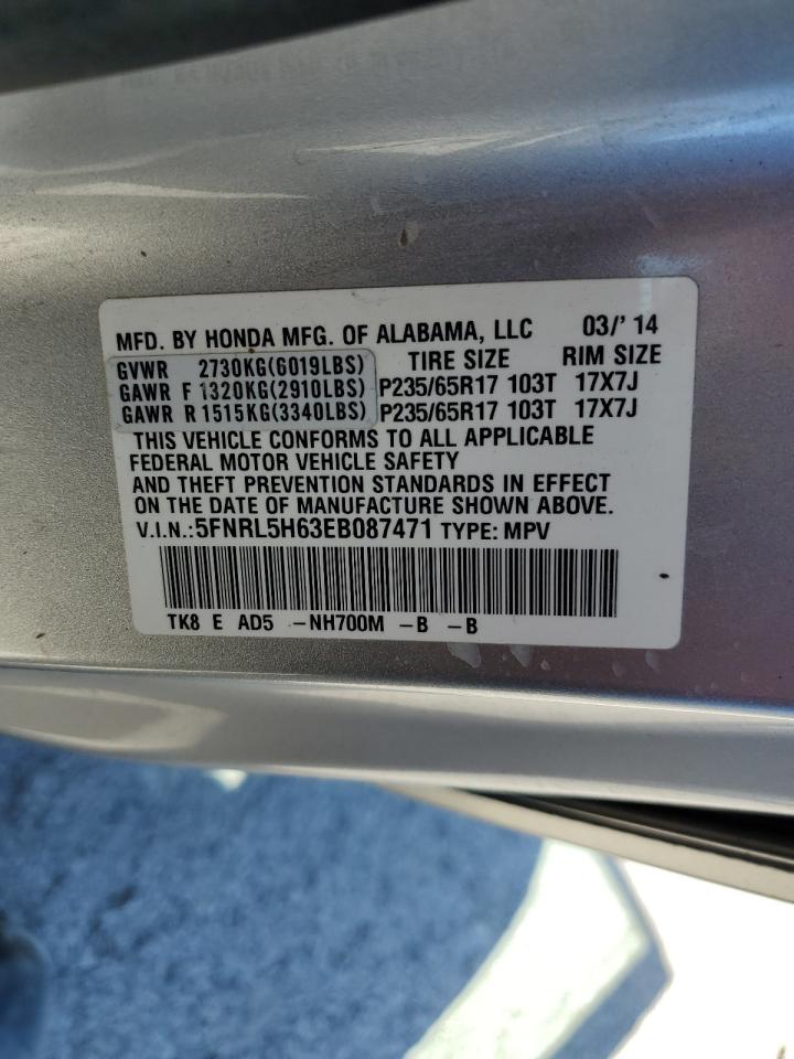 Photo 12 VIN: 5FNRL5H63EB087471 - HONDA ODYSSEY 