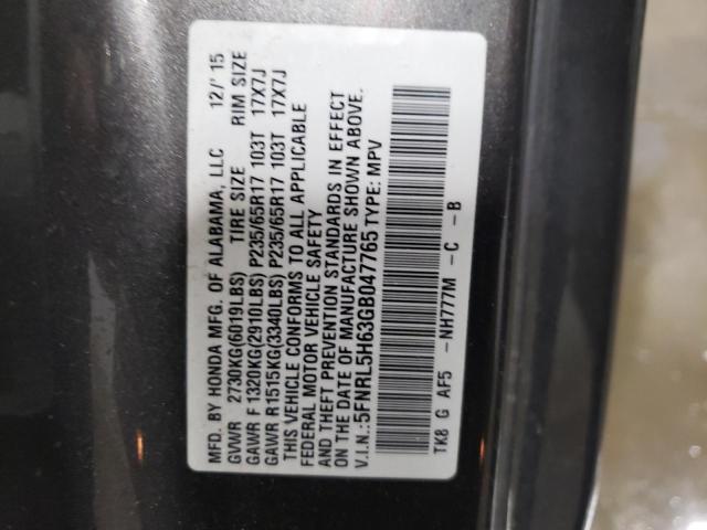 Photo 12 VIN: 5FNRL5H63GB047765 - HONDA ODYSSEY EX 