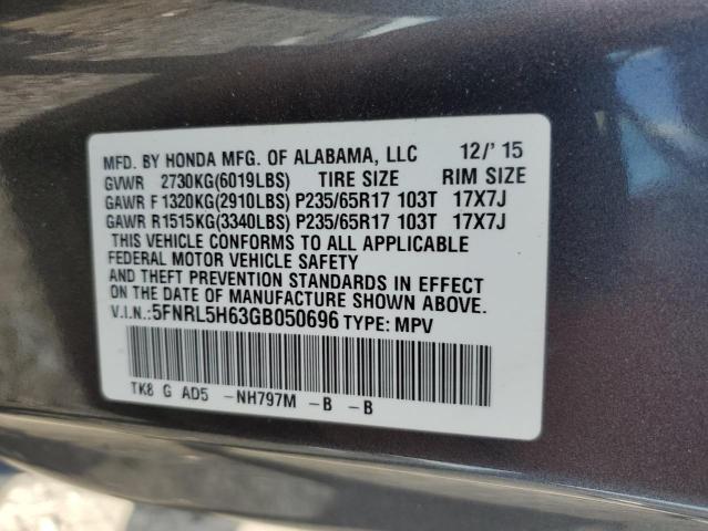 Photo 12 VIN: 5FNRL5H63GB050696 - HONDA ODYSSEY EX 