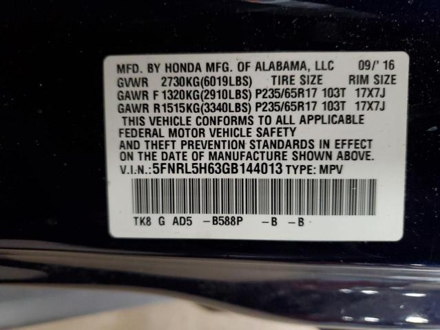 Photo 12 VIN: 5FNRL5H63GB144013 - HONDA ODYSSEY EX 