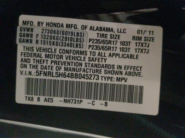 Photo 9 VIN: 5FNRL5H64BB045273 - HONDA ODYSSEY EX 