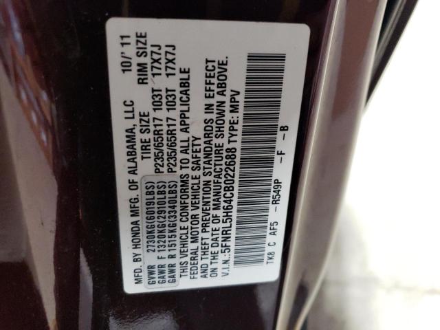 Photo 12 VIN: 5FNRL5H64CB022688 - HONDA ODYSSEY EX 