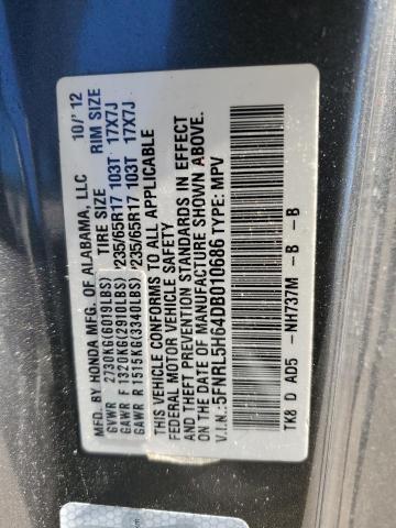 Photo 12 VIN: 5FNRL5H64DB010686 - HONDA ODYSSEY EX 