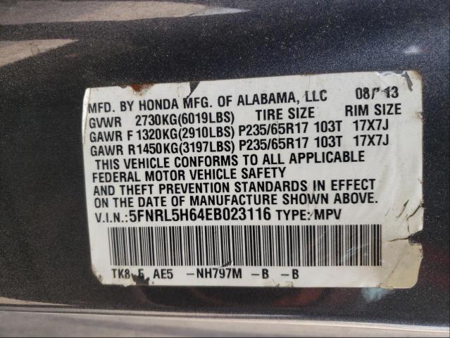 Photo 9 VIN: 5FNRL5H64EB023116 - HONDA ODYSSEY EX 