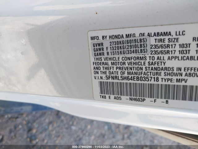 Photo 8 VIN: 5FNRL5H64EB035718 - HONDA ODYSSEY 