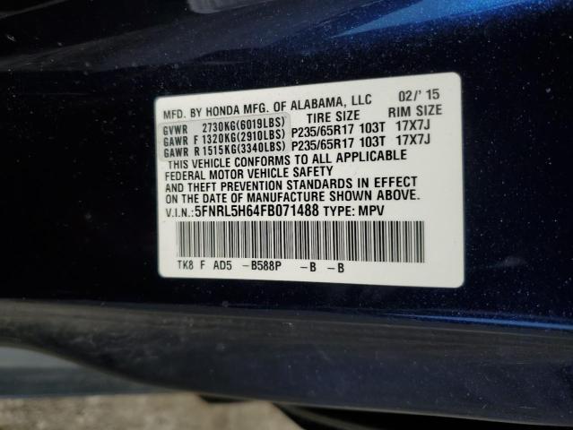 Photo 12 VIN: 5FNRL5H64FB071488 - HONDA ODYSSEY EX 