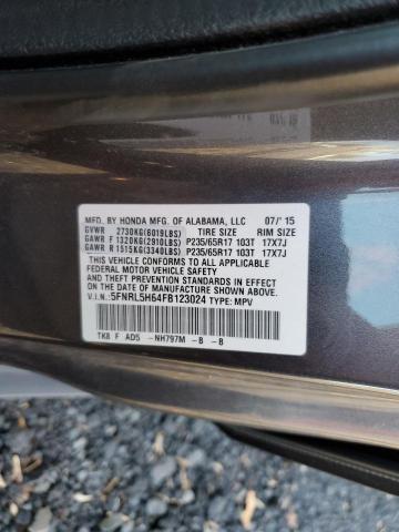 Photo 9 VIN: 5FNRL5H64FB123024 - HONDA ODYSSEY EX 