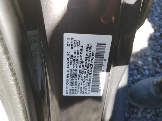 Photo 9 VIN: 5FNRL5H64FB125226 - HONDA ODYSSEY EX 