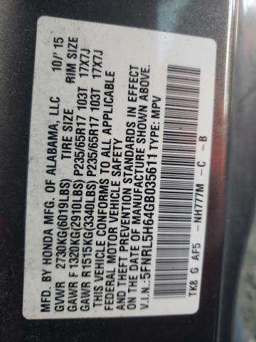 Photo 12 VIN: 5FNRL5H64GB035611 - HONDA ODYSSEY EX 