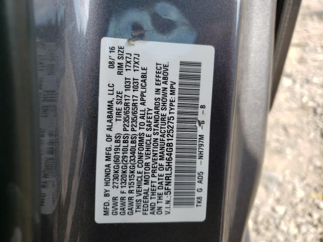 Photo 9 VIN: 5FNRL5H64GB125275 - HONDA ODYSSEY EX 