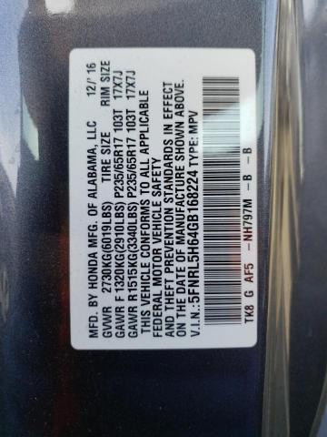 Photo 11 VIN: 5FNRL5H64GB168224 - HONDA ODYSSEY EX 