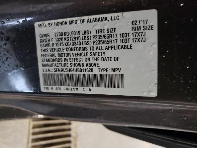 Photo 12 VIN: 5FNRL5H64HB011620 - HONDA ODYSSEY EX 