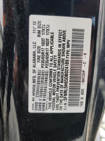 Photo 13 VIN: 5FNRL5H65DB024189 - HONDA ODYSSEY EX 