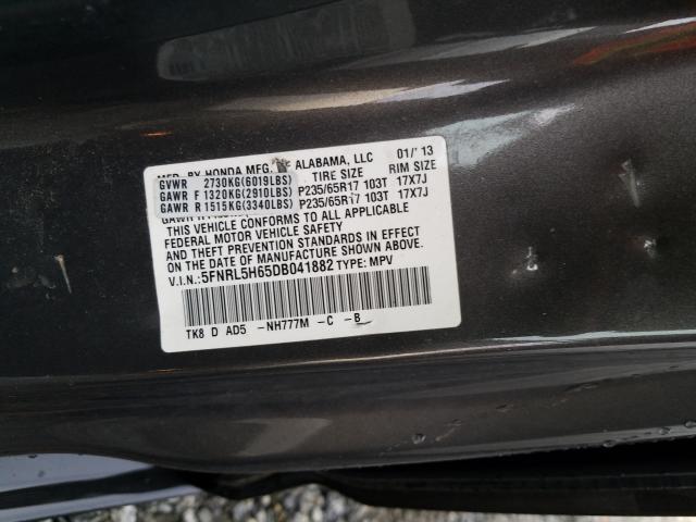 Photo 9 VIN: 5FNRL5H65DB041882 - HONDA ODYSSEY EX 