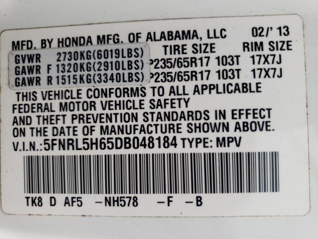 Photo 12 VIN: 5FNRL5H65DB048184 - HONDA ODYSSEY EX 