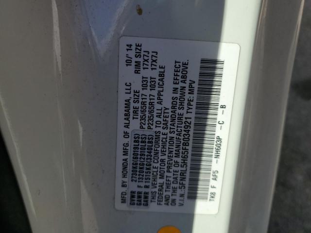 Photo 12 VIN: 5FNRL5H65FB034921 - HONDA ODYSSEY EX 