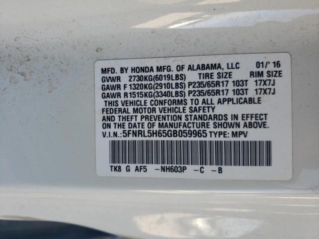 Photo 9 VIN: 5FNRL5H65GB059965 - HONDA ODYSSEY EX 