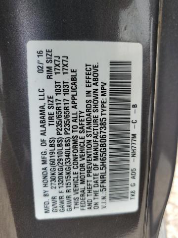 Photo 12 VIN: 5FNRL5H65GB067385 - HONDA ODYSSEY EX 