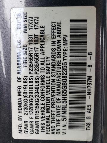 Photo 12 VIN: 5FNRL5H65GB082355 - HONDA ODYSSEY EX 