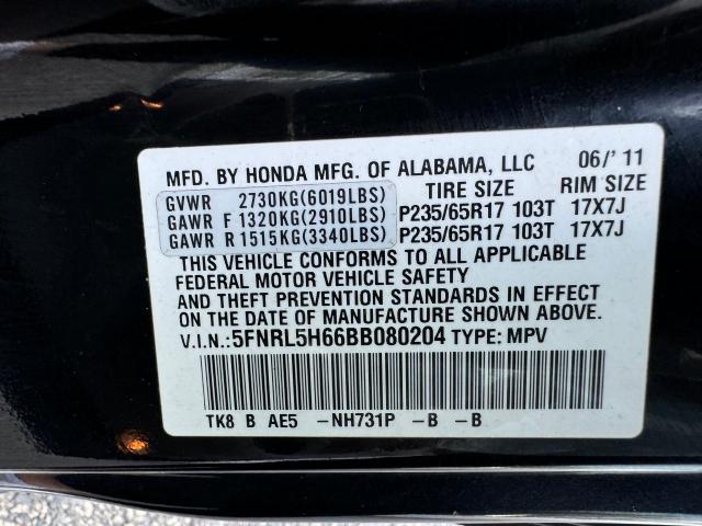 Photo 9 VIN: 5FNRL5H66BB080204 - HONDA ODYSSEY EX 