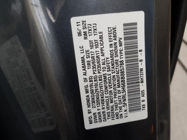 Photo 9 VIN: 5FNRL5H66BB085788 - HONDA ODYSSEY EX 