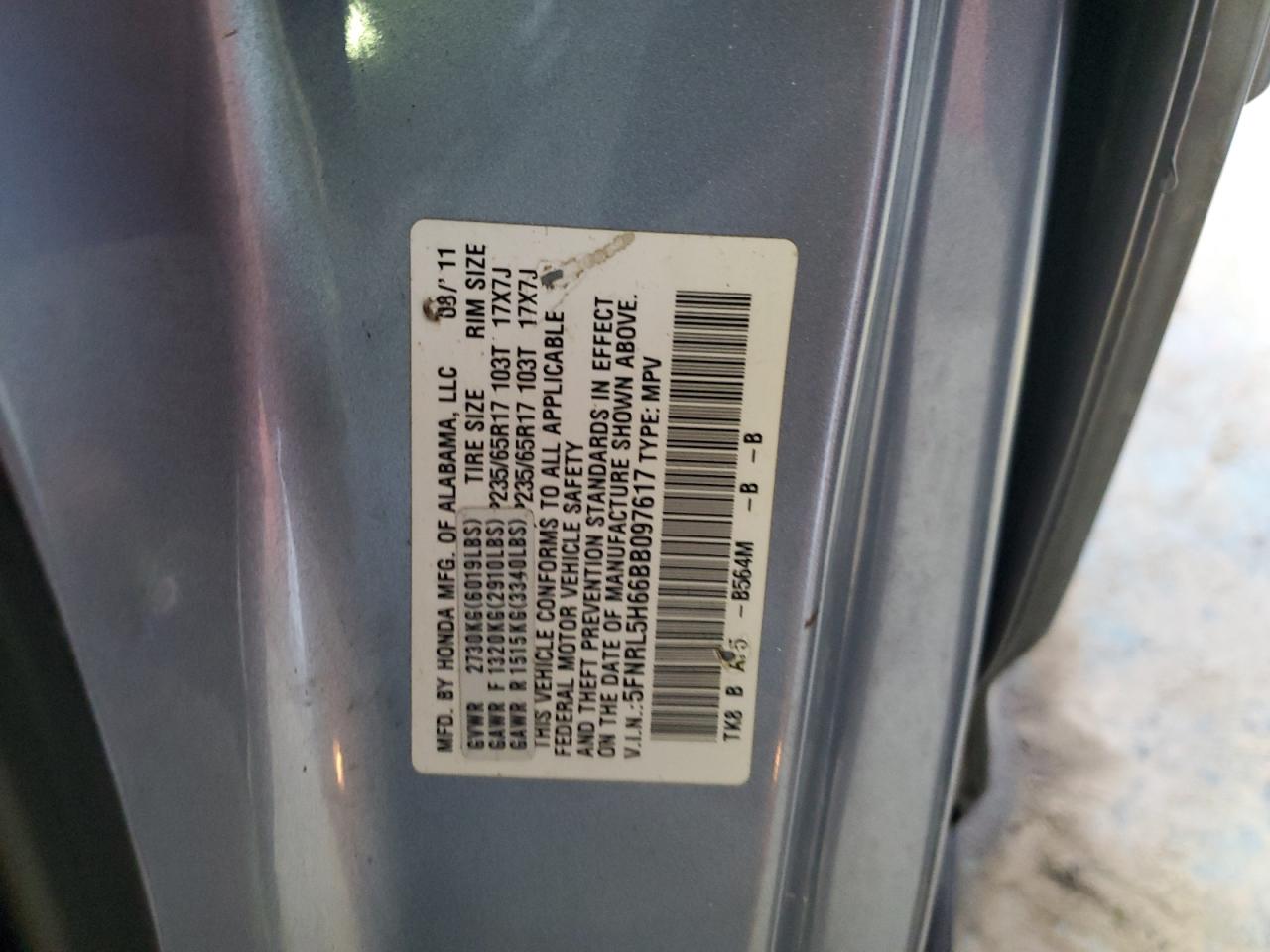 Photo 11 VIN: 5FNRL5H66BB097617 - HONDA ODYSSEY 